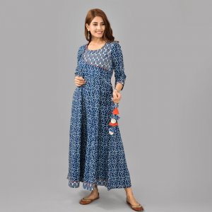 Ethnic Motifs Printed Cotton Maxi Dress